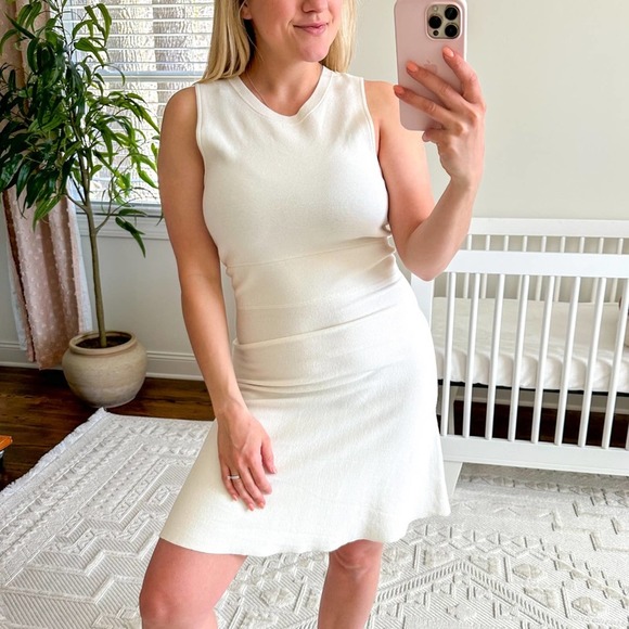 Theory Maysen Presecco Dress in Ivory Ice - Picture 1 of 8